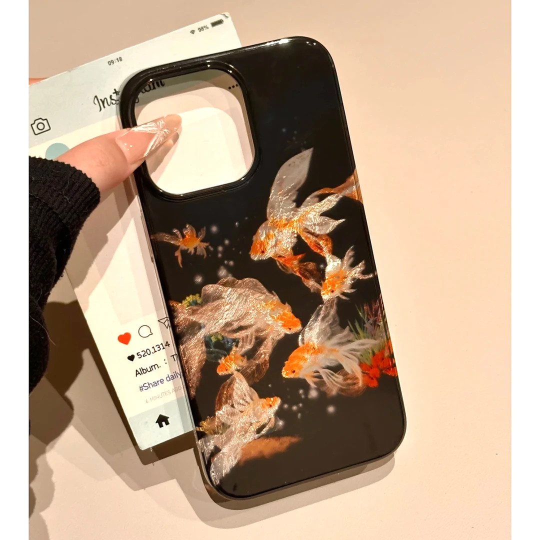 好运金锦鲤适用iPhone苹果16/13手机壳15高级14华为vivo小米oppo