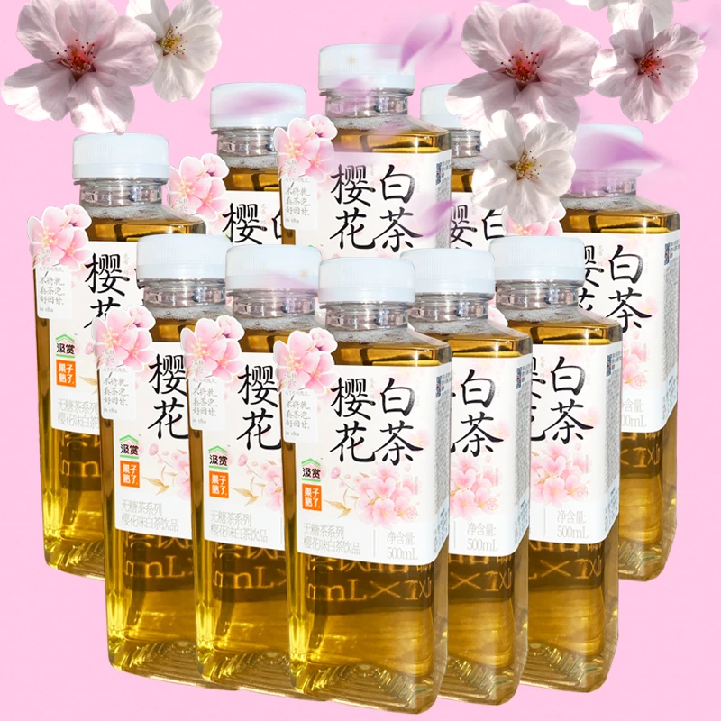 果子熟了樱花味白茶无糖茶饮料500ml*10瓶装0糖0脂肪樱花白茶饮料