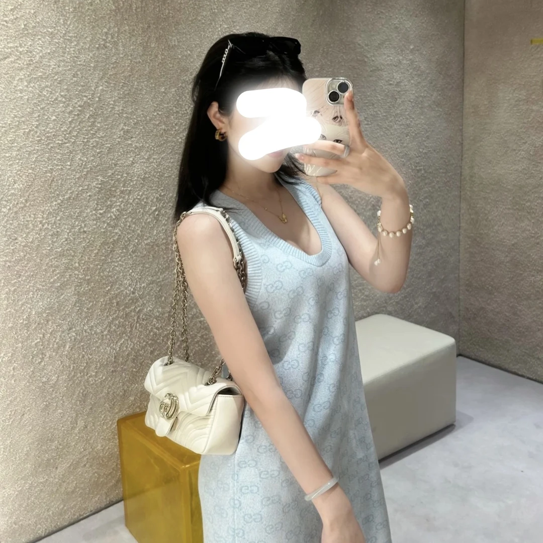 未使用 GUCCI/古驰 002942 25新款老花无袖连衣裙 XS码 带礼盒