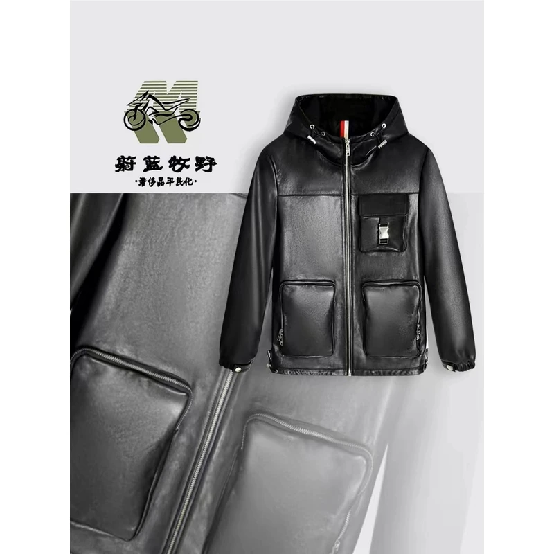 9911101-男士黑金山羊皮皮衣时尚外套