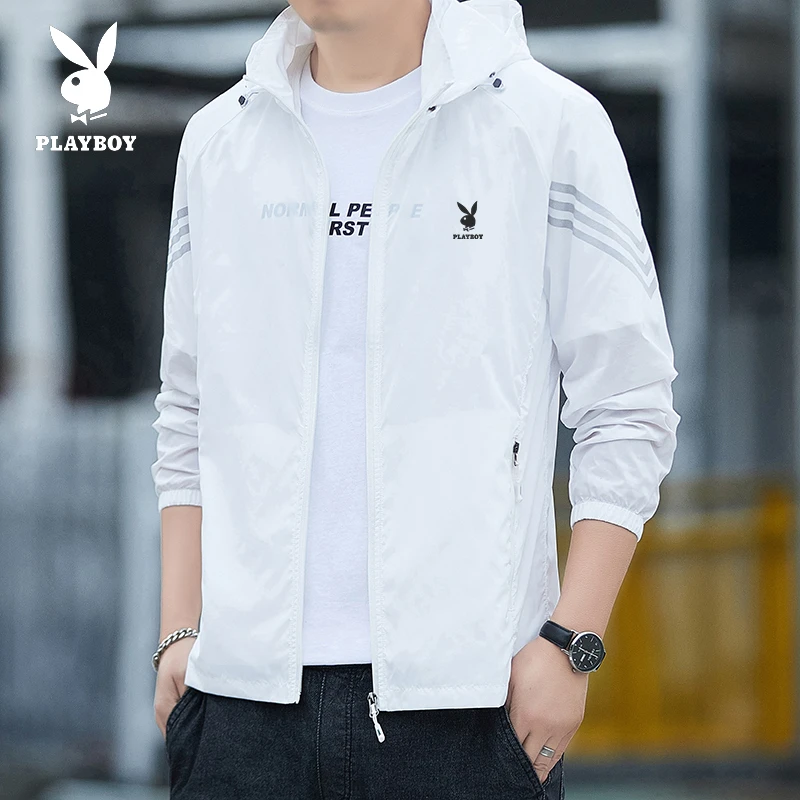 花花公子冰丝防晒衣男士新款户外钓鱼服防紫外线休闲外套男夏季款