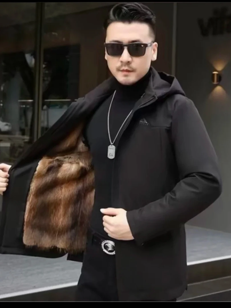 男士商务休闲常规款冬季抗寒保暖加厚派克服外套
