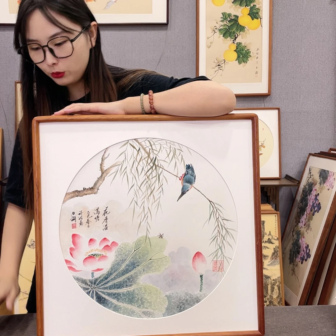 书法手绘带框尺寸：53*53