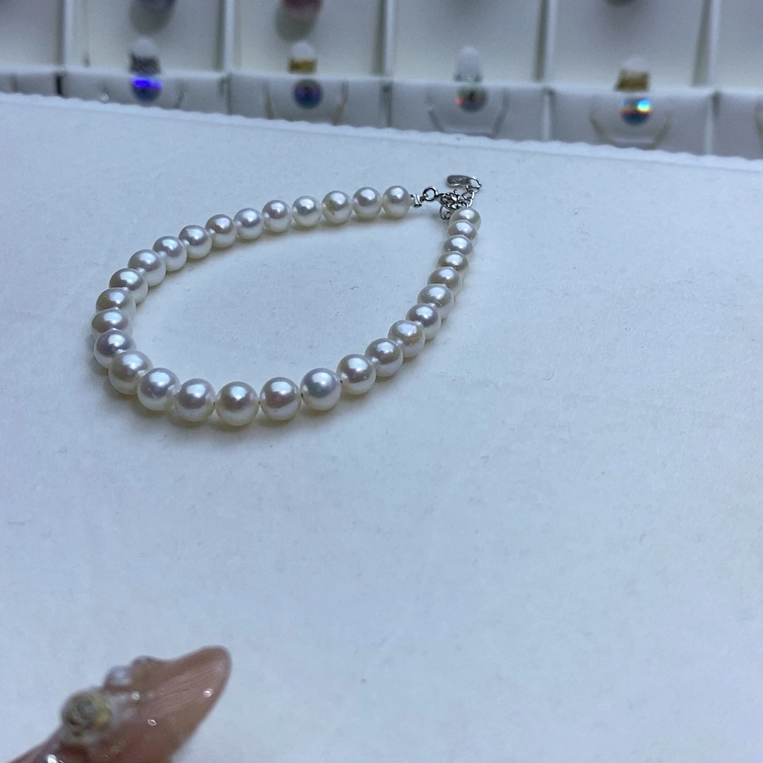 淡水珍珠银S925镶嵌吊坠赠合金链条6M