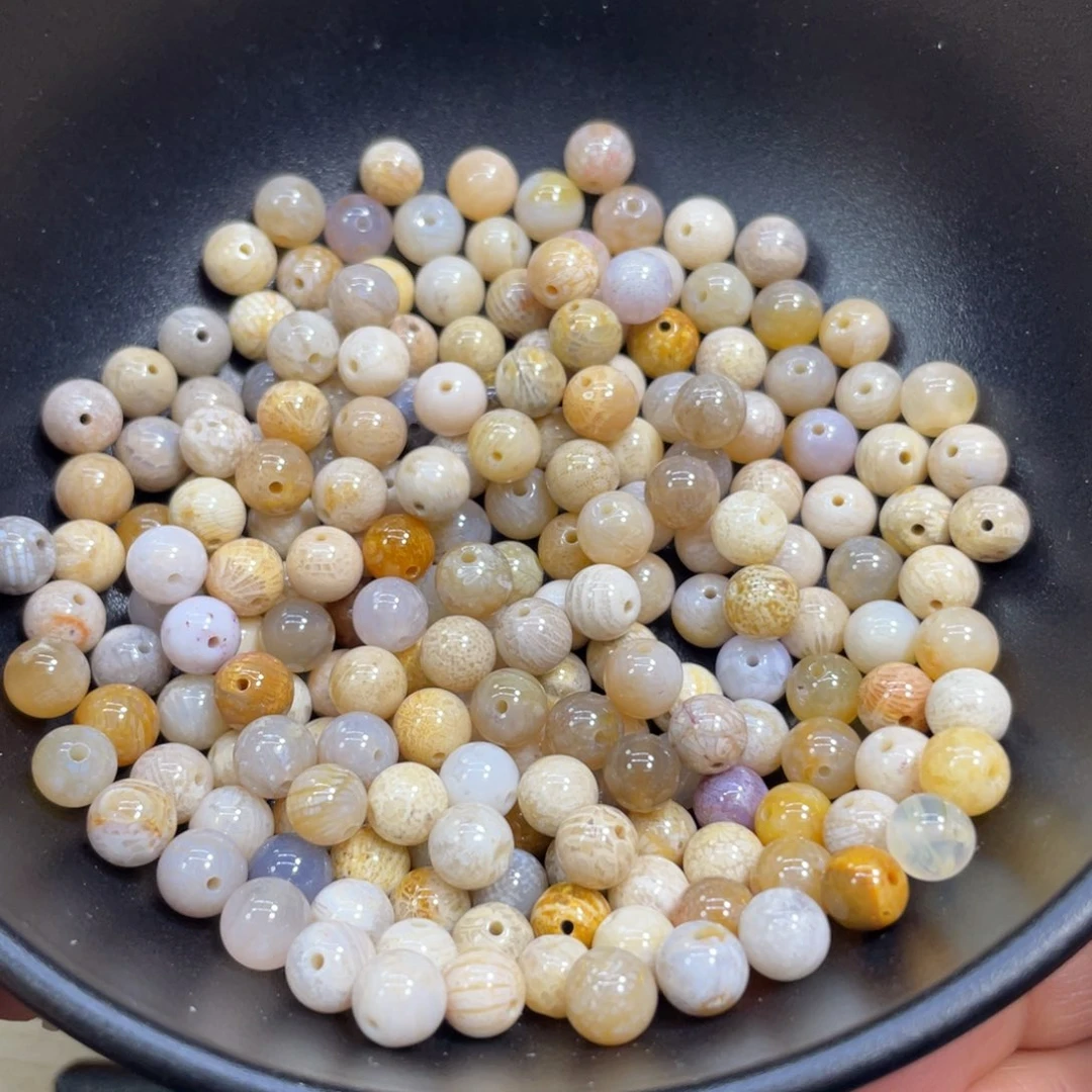 硅化玉未镶嵌颈饰散珠2米1克