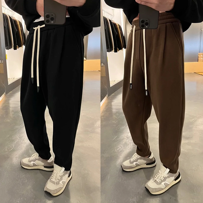 潮流高级感时尚百搭休闲宽松长裤男士秋冬季高端简约小脚运动卫裤