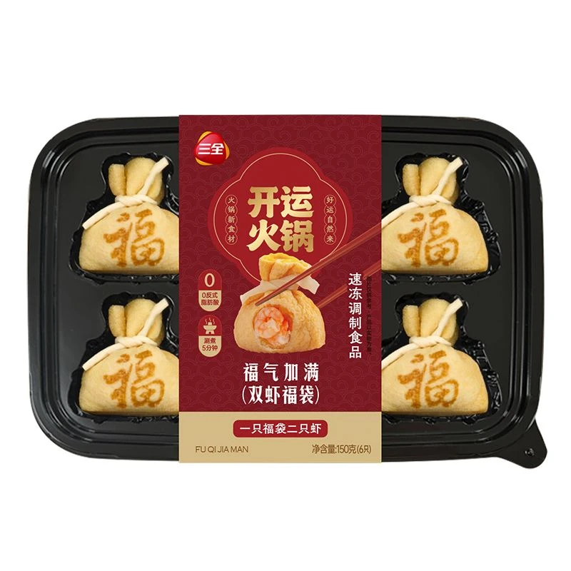 三全 火锅双虾福袋150g/盒