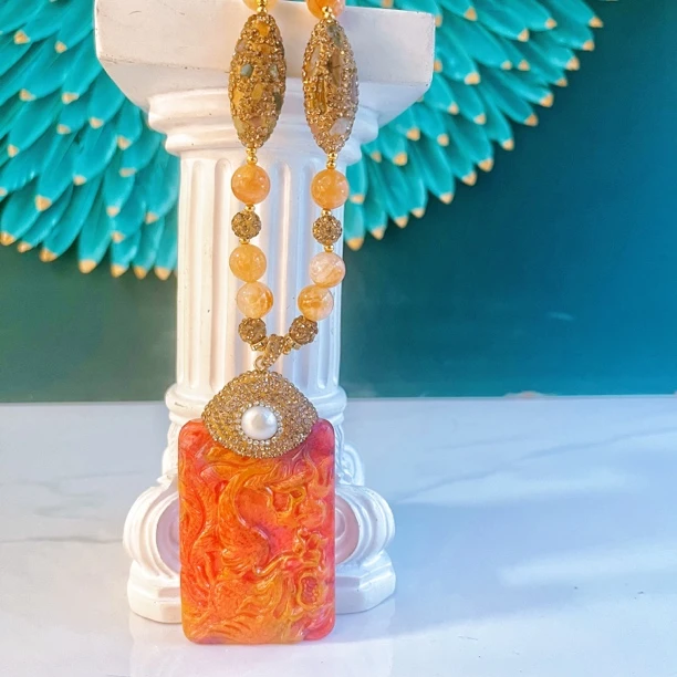 铜合金项链 苏娜曼月丝娜系列 多颗粒搭配 9701气质轻奢时尚