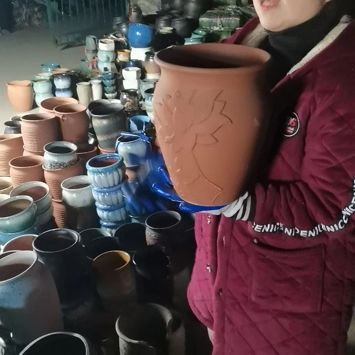 红陶口20高27瑕疵底裂