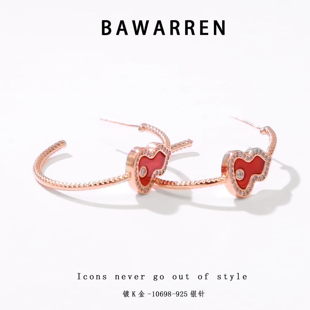 Bawarren 美❤ 精工CNC 10698-葫芦c圈精致耳环欧美轻奢