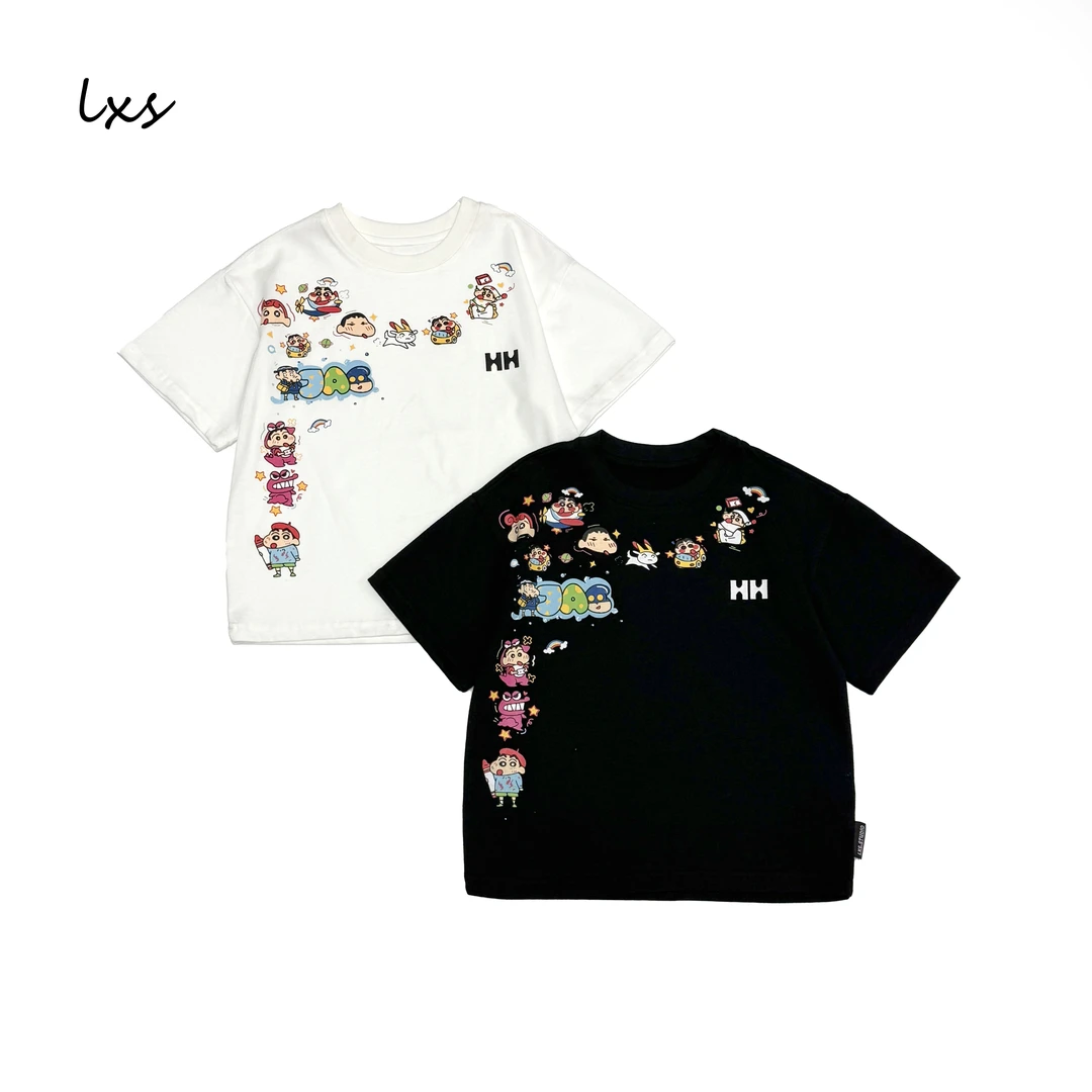 舅舅严选童装夏季男童潮韩版百搭时尚宽松休闲圆领套头短袖C88877