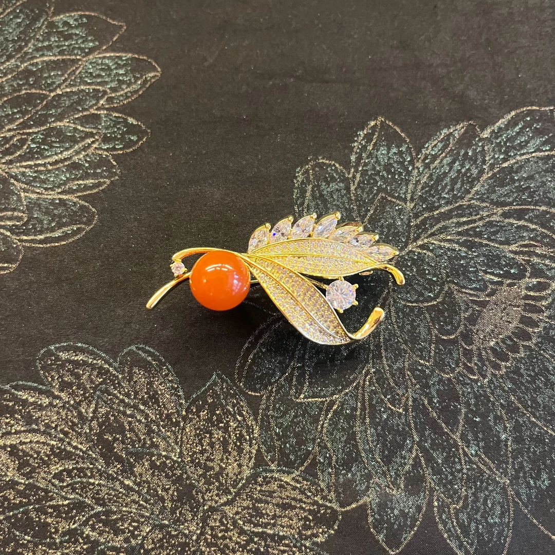 南红胸针宴会高级感配饰329多样性发货