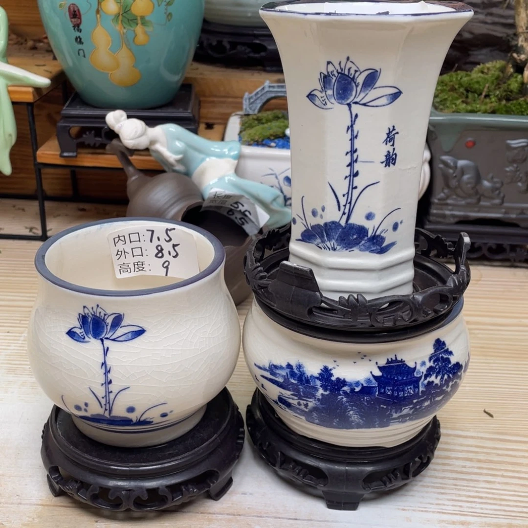 紫砂花盆陶瓷艺术花盆陶瓷