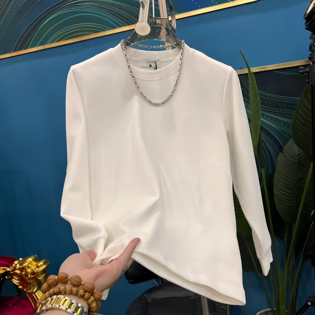 【拒绝地摊货】男士秋冬季圆领抗起球【仿羊绒】长袖T恤-9951