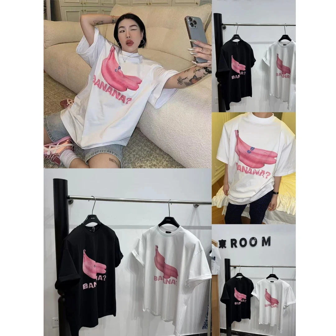 夏季新款高级感女装重磅纯棉T恤短袖女宽松圆领休闲百搭上衣印花