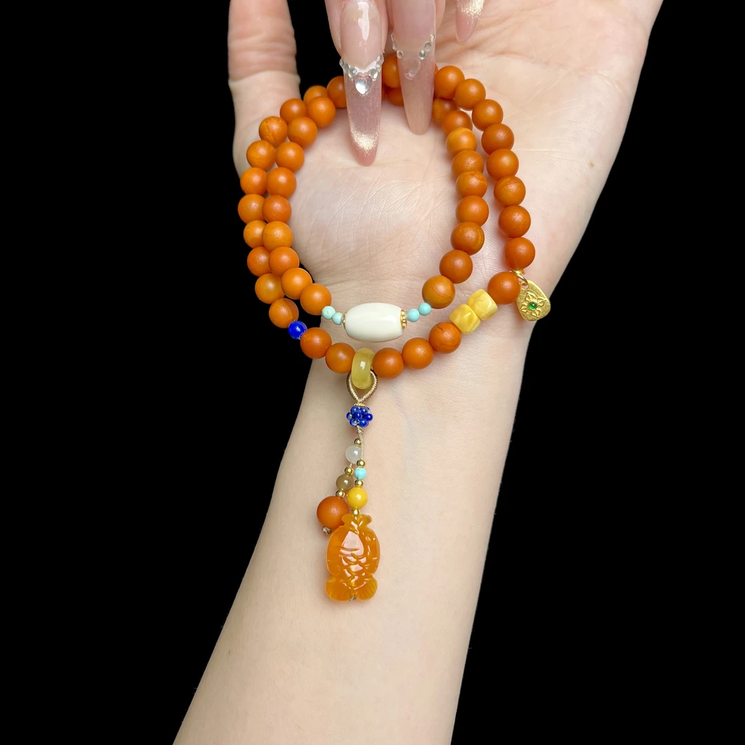 【大鱼甄选】老蜡DIY两圈手串7mm+YC610多样性发其一