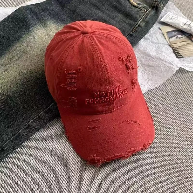可调鸭舌帽极简风刺绣字母帽子水洗做旧时尚休闲风棒球帽H7455