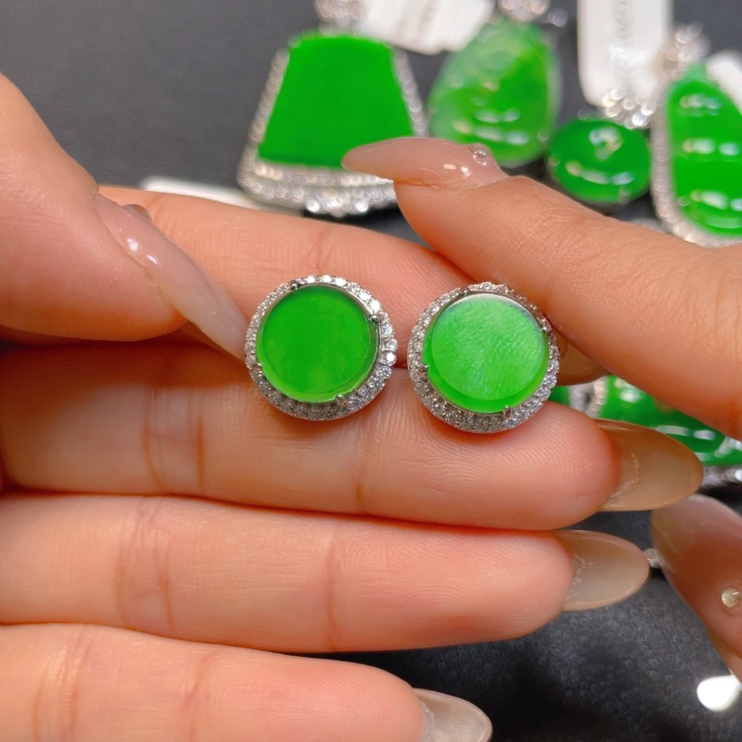 翡翠银S925镶嵌挂件