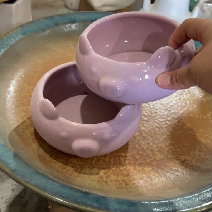 陶瓷花瓶摆件微瑕捡漏出高7口11公分