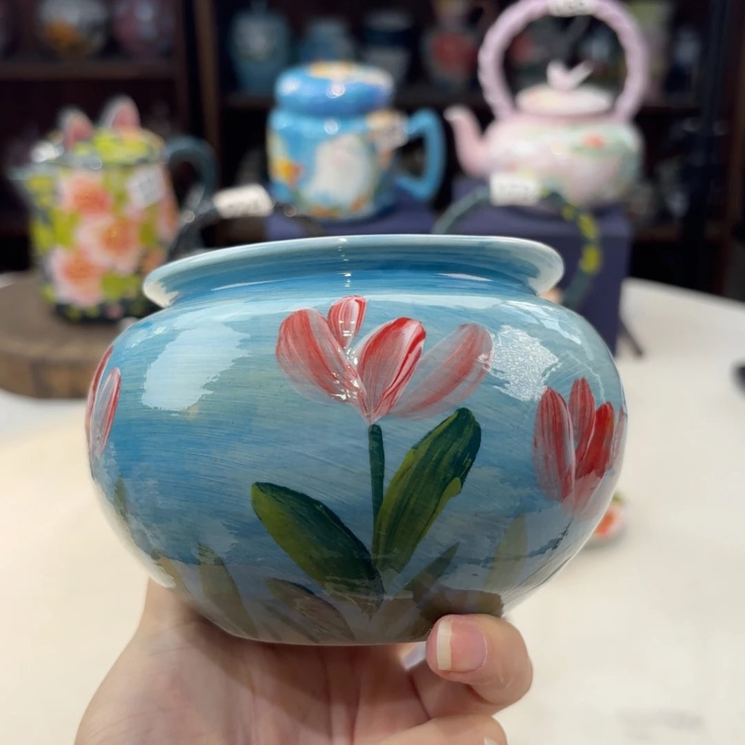 景德镇手绘高温釉下彩陶瓷茶具