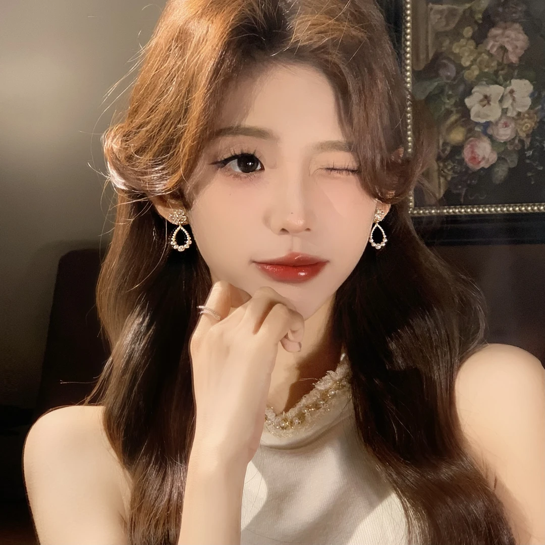 FULL GIRLISH耳环00422蝴蝶结法式珠珠耳环