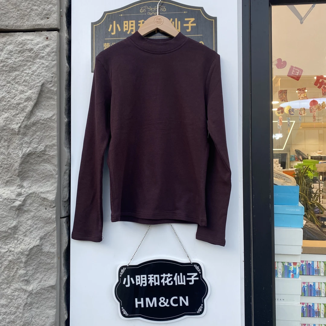 346-221（）磨毛时尚休闲百搭简约套头经典保暖打底衫