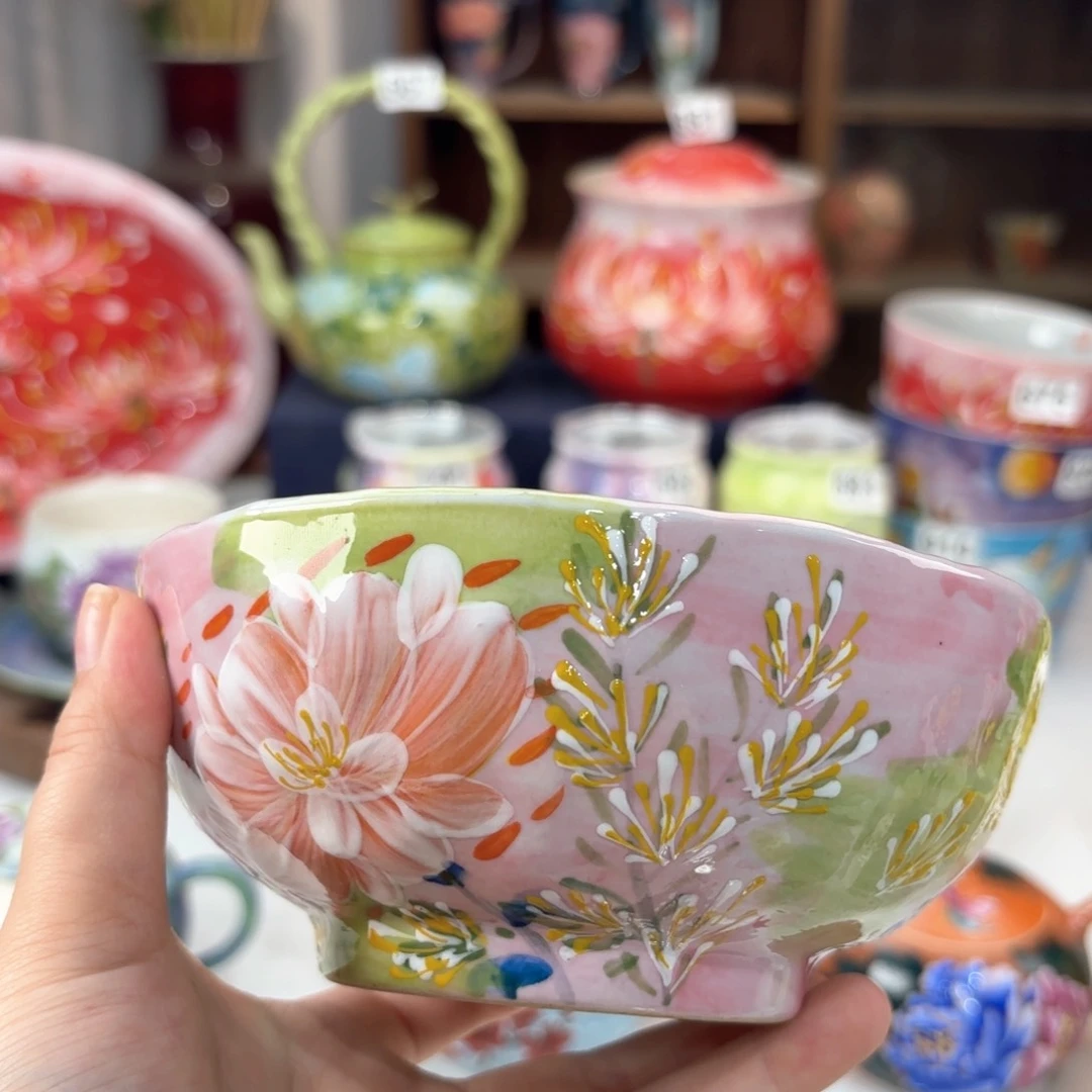 景德镇手绘高温釉下彩陶瓷茶具