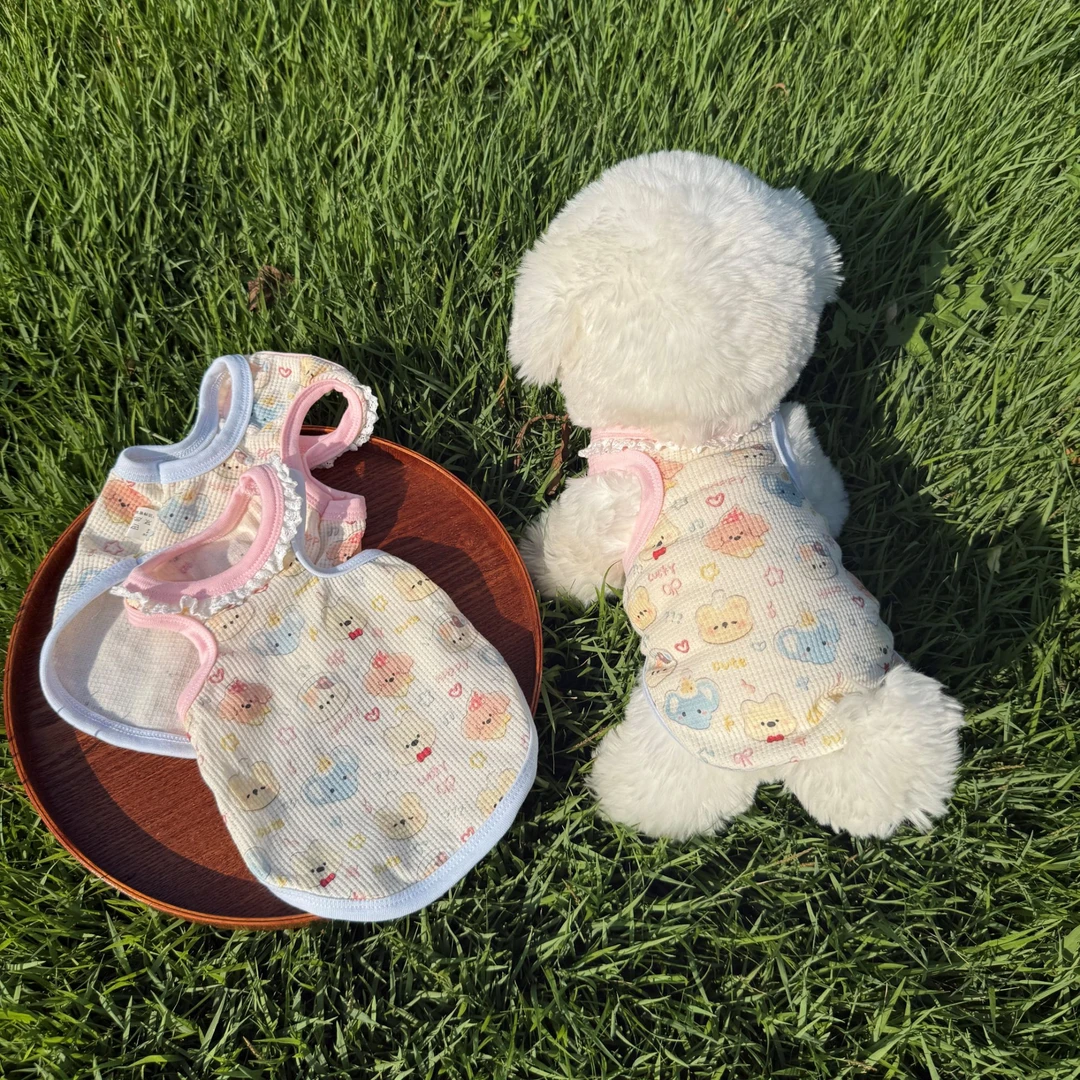 宠物小狗狗马卡龙凉凉衣背心衣服夏季薄款透气约克夏猫咪狗狗通穿