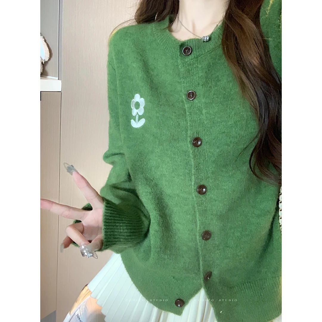 【颖颖专属清仓】胖MM百搭长袖针织开衫毛衣