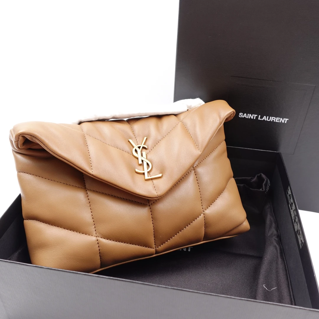 99新 YSL/圣罗兰 奶茶色单肩斜跨包T10185099