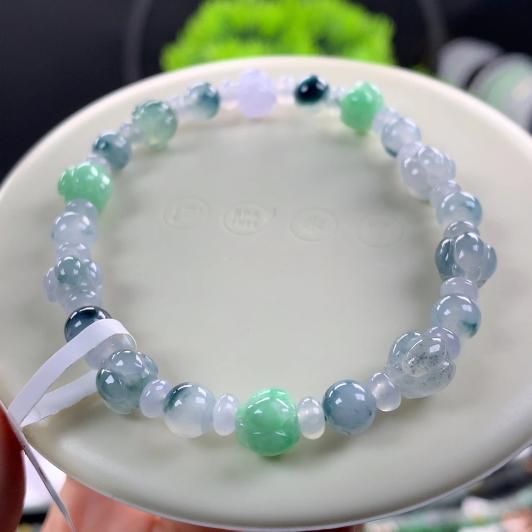 翡翠未镶嵌手链卡4.7～6～7.7