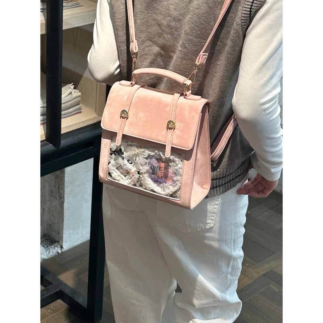 艾米兔女包2025新款时尚百搭质感休闲日系痛包小众时尚简约双肩包