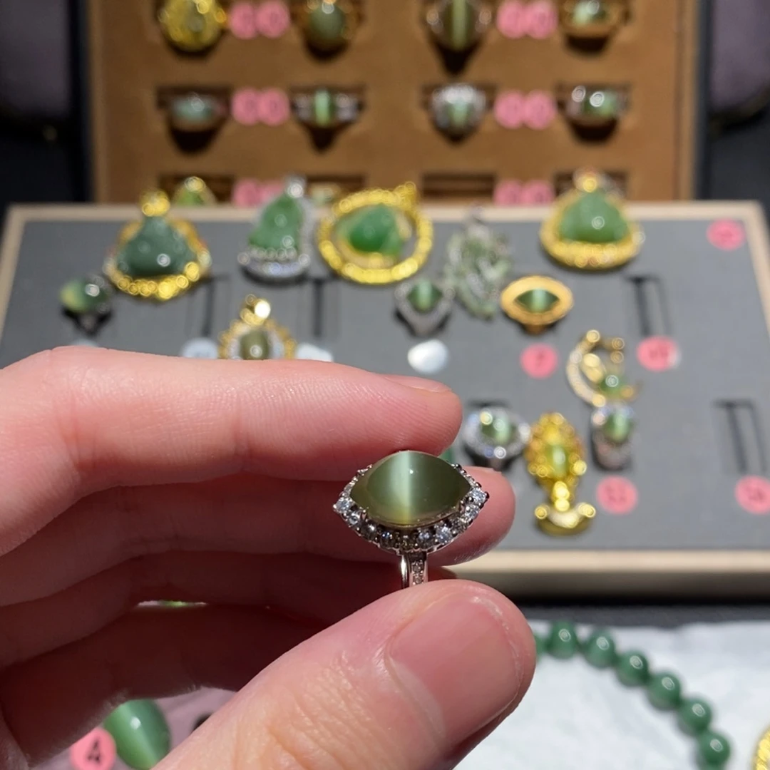 *****和田玉银S925镶嵌戒指