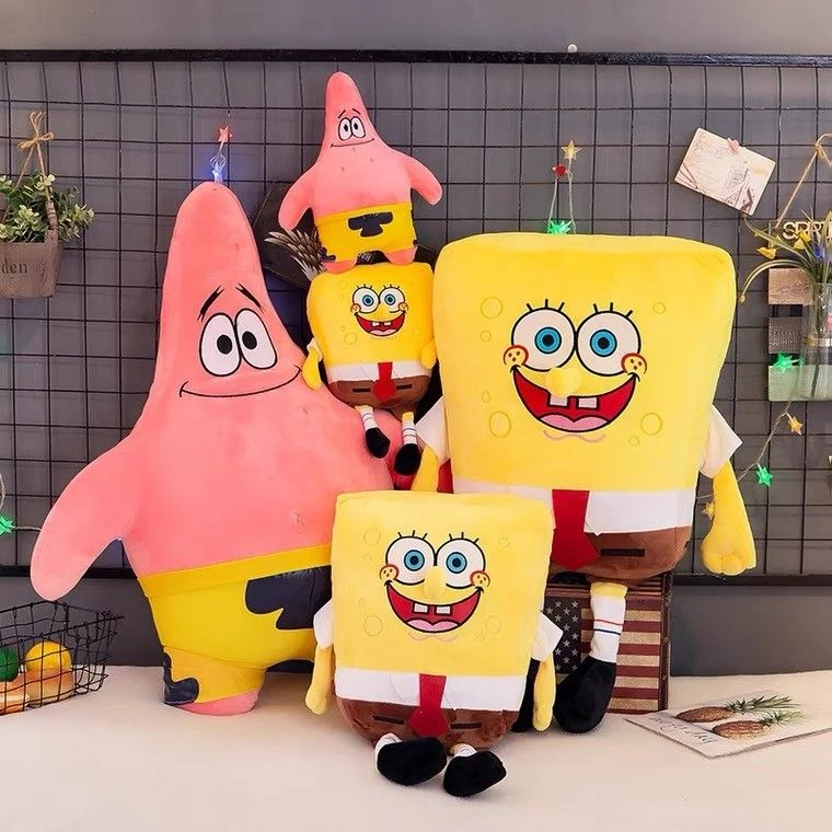 可爱海绵宝宝公仔毛绒玩具派大星抱枕玩偶情侣布娃娃儿童生日礼物