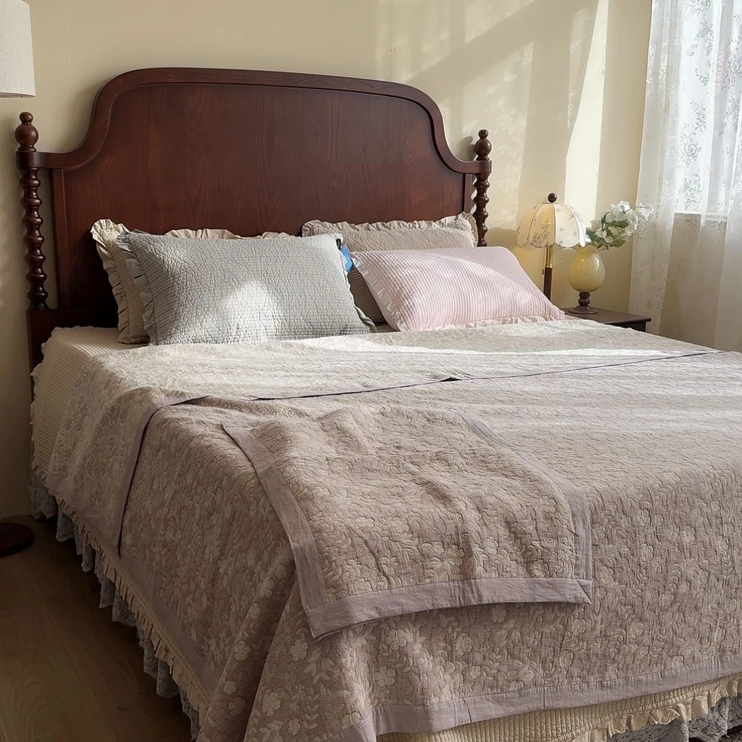 棉睡单三件套灰紫色