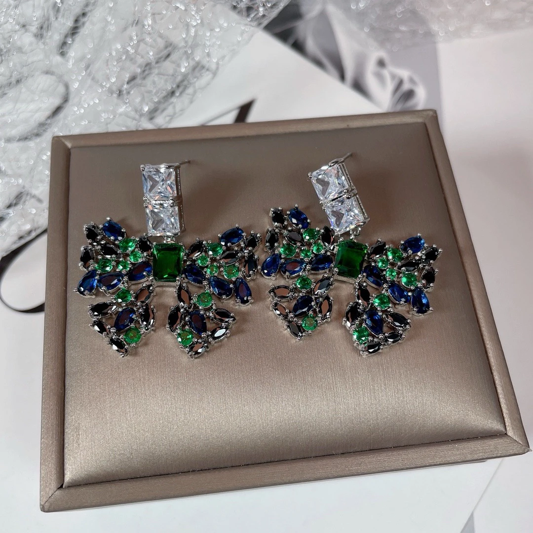 铜合金合成锆石耳饰 1346【云中散客】轻奢耳饰