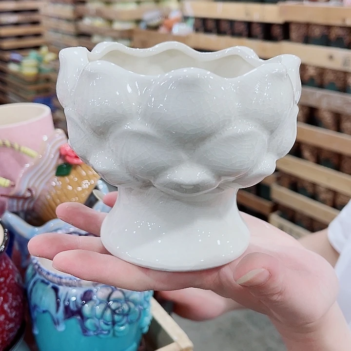 有孔，凑10元包邮陶瓷花盆发货！