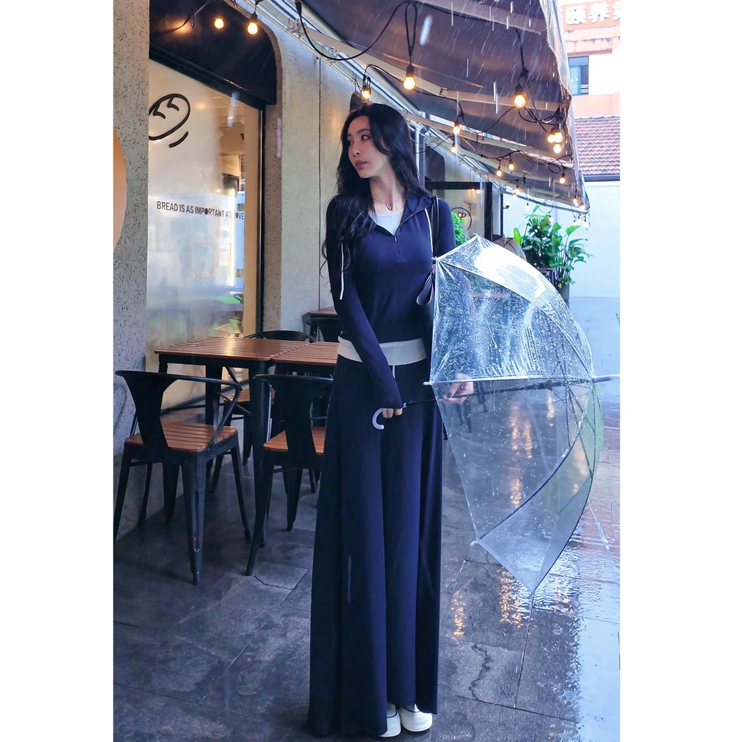 菠萝宝宝yuna【海风蓝调】上衣长裙时尚套装YH16