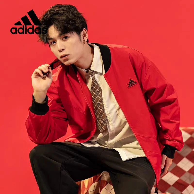 Adidas阿迪达斯~~正品明星同款秋季防风加绒夹克外套棒球服IZ1614