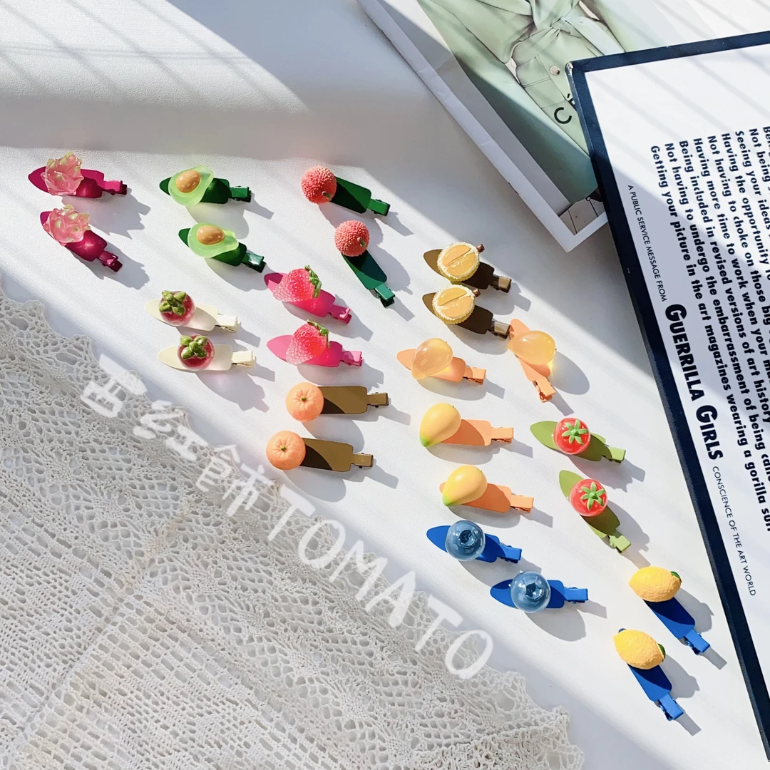 西红饰TOMATO韩国东大门百搭水果系列夜光水果侧边无痕压嘴夹