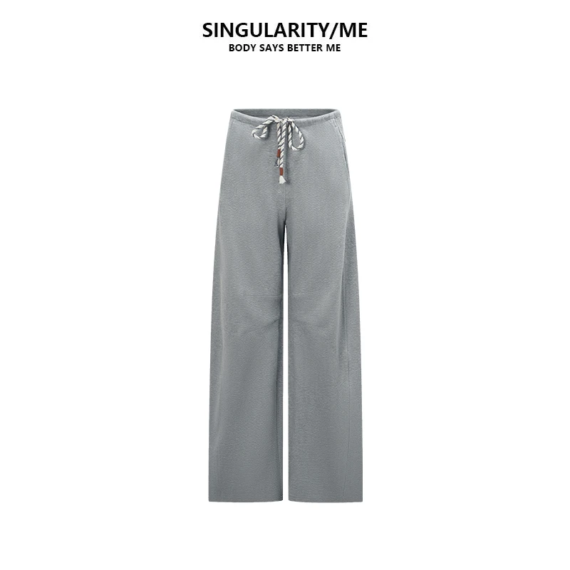 Singularity Me 8A 7175 素皱棉肌理感抽绳百搭显瘦弯刀裤休闲裤