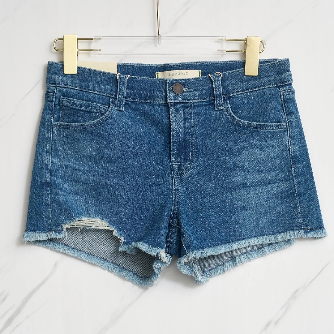 全新未使用/J Brand女士流苏水洗牛仔短裤JBGP00052