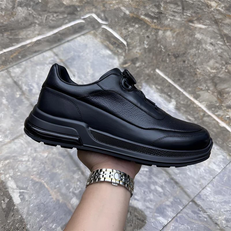 真皮男鞋2025秋季新款潮流百搭男士头层牛皮纽扣户外运动休闲皮鞋