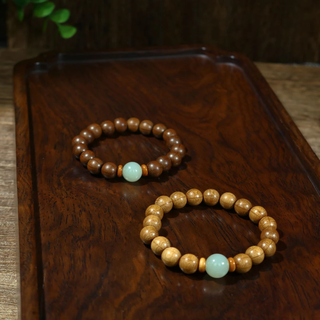 凰一品 和田玉晴水六道木手串宝宝版