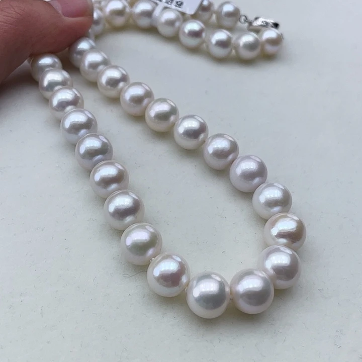 淡水珍珠颈饰银S925镶嵌卡11极光炫彩高品