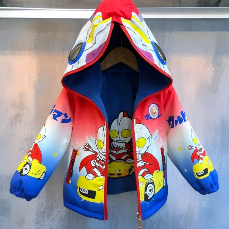 【加绒双面穿】奥特曼衣服男童两面穿加绒外套深秋款25新款酷帅气潮