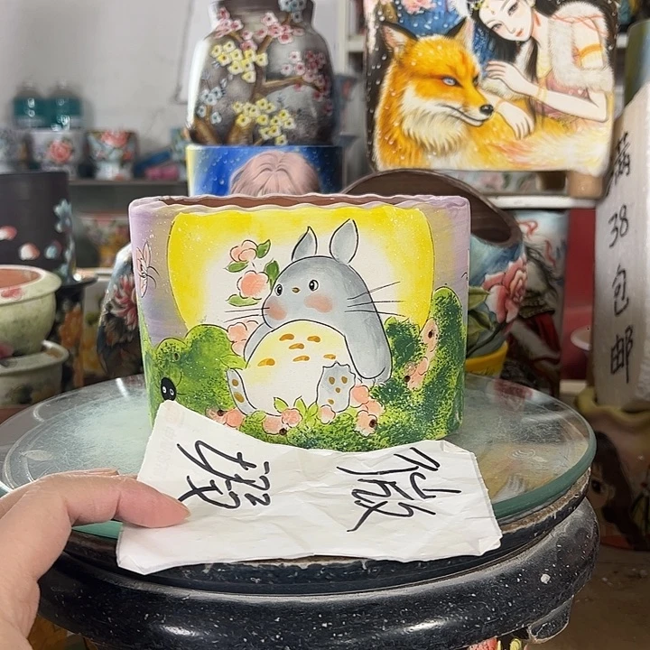 满38包邮景德镇手绘花盆