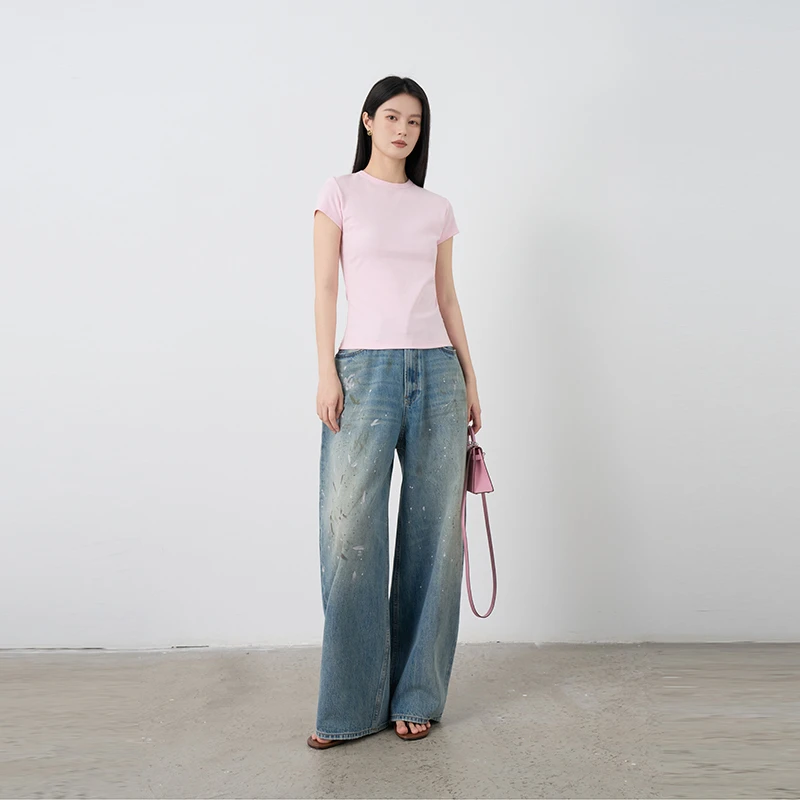 Moprobably胶囊系列「轻量T」极简风基础百搭圆领短袖T恤L5247098