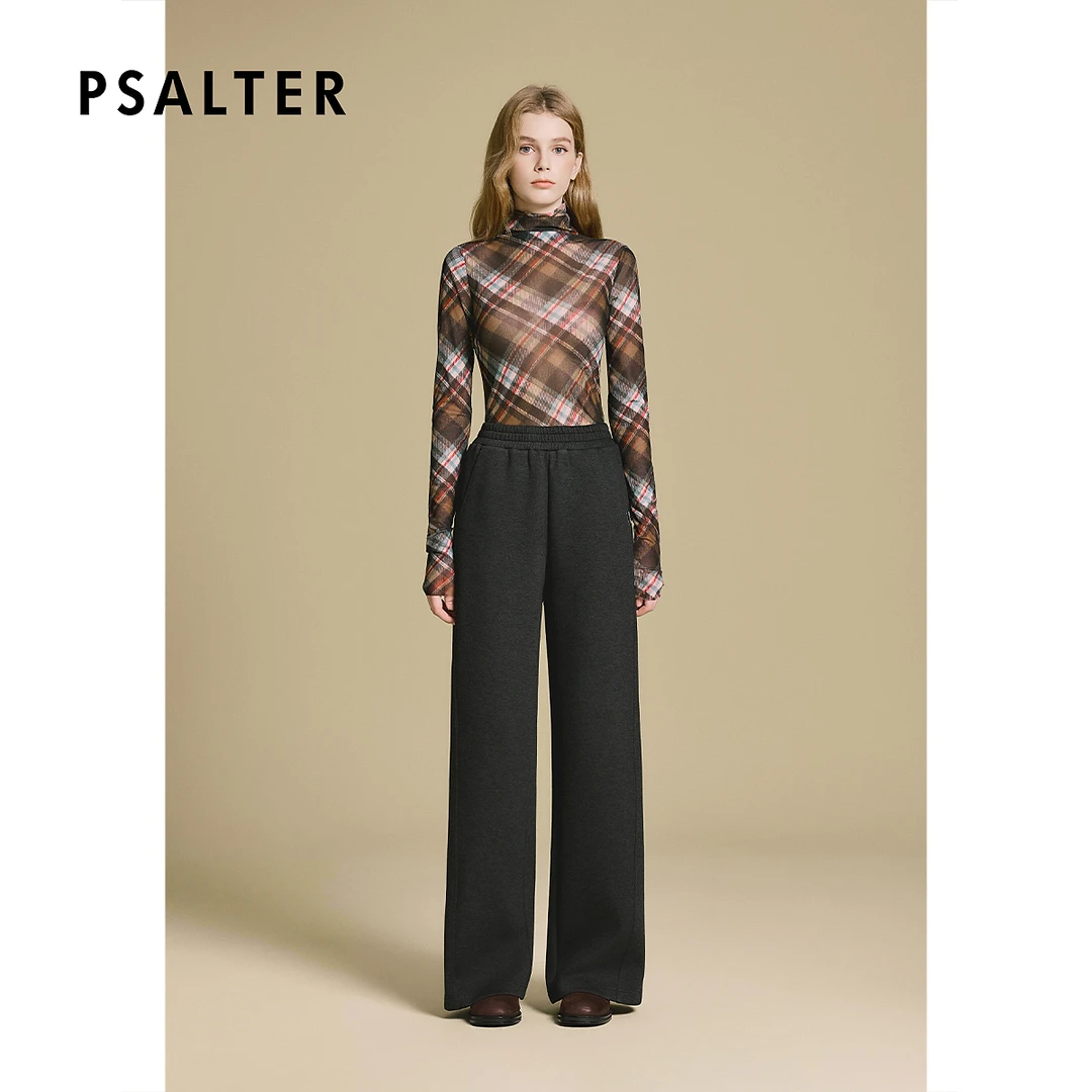 PSALTER诗篇2025秋季新款长袖复古格子内搭针织衫6C35560020