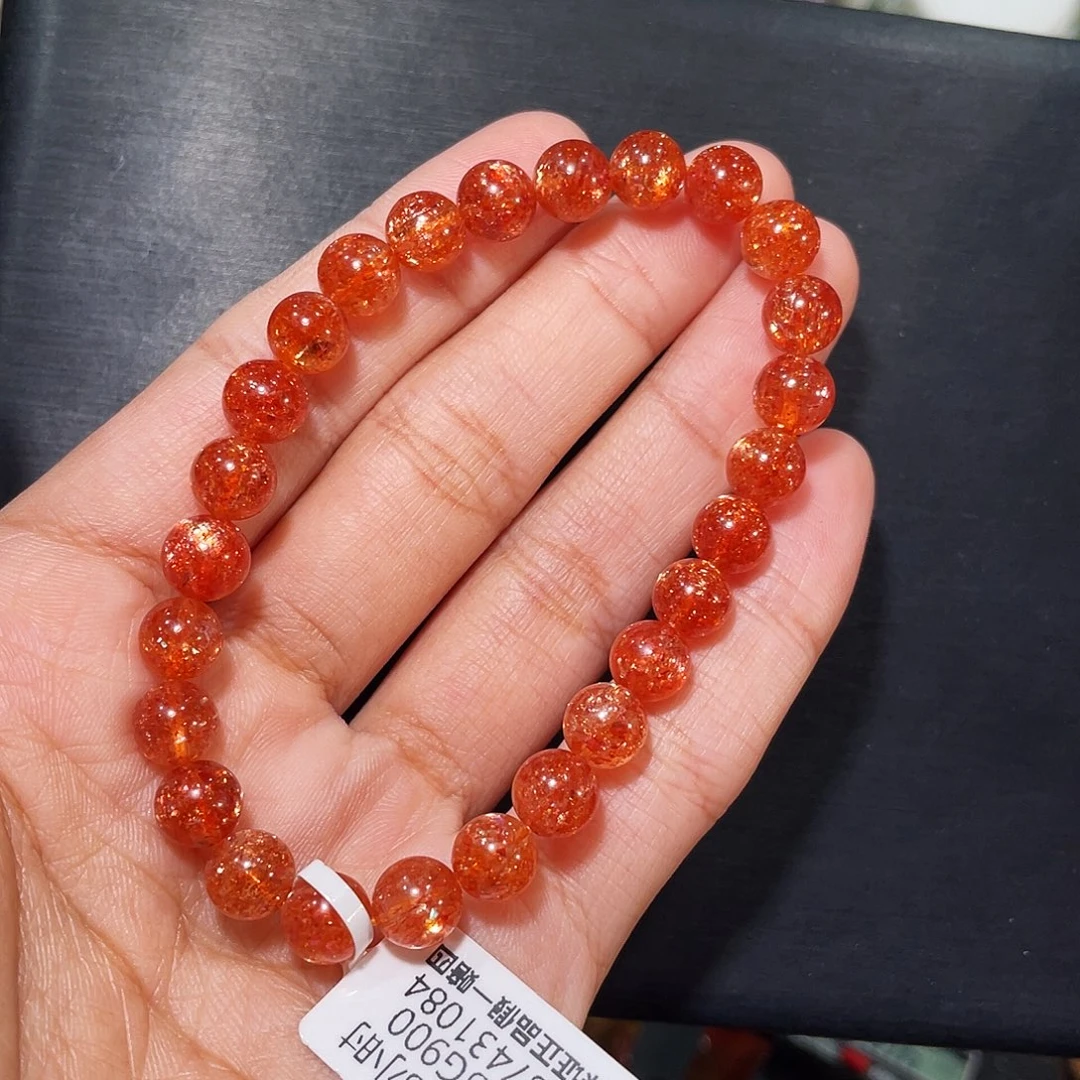 长石手链未镶嵌高品金太阳7mm